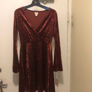 Mosimo crushed velvet dress (red) MEDIUM